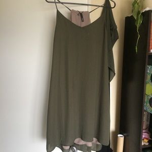 Long double fabric dress